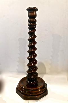 Pair Large Mahogany Barley Twist Candlesticks - 2076707