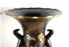 Pair Large Meiji Lacquer Vases - 2092299