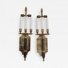 Pair Large Mid Century Italian Brass Wall Lights - 2053020