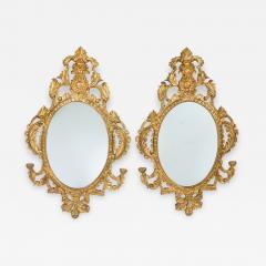 Pair Late 20th Century Giltwood Framed Hanging Wall Mirror - 1342875