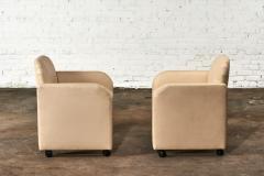 Pair Leather Barrel Chairs 1980 - 2974670