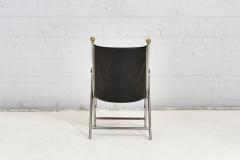 Pair Leather Campaign Folding Chairs by Maison Jansen 1960 - 2814209