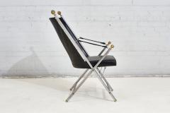 Pair Leather Campaign Folding Chairs by Maison Jansen 1960 - 2814210