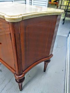 Pair Louis XVI Directoire Style Marble Top Commode Nightstands - 2958359