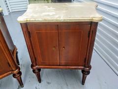 Pair Louis XVI Directoire Style Marble Top Commode Nightstands - 2958362