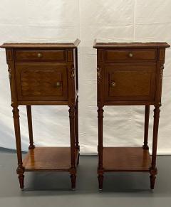 Pair Louis XVI Style End Bedside Tables Humidor Interiors Parquetry Inlaid - 2778205