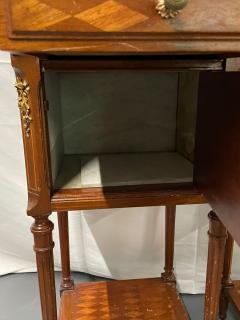 Pair Louis XVI Style End Bedside Tables Humidor Interiors Parquetry Inlaid - 2778209