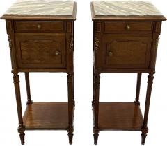 Pair Louis XVI Style End Bedside Tables Humidor Interiors Parquetry Inlaid - 2778225