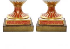 Pair Louis XVI Style French Porcelain Dore Bronze Table Lamps - 2825931