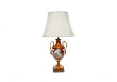 Pair Louis XVI Style French Porcelain Dore Bronze Table Lamps - 2825940