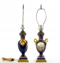 Pair Louis XVI Style French Porcelain Table Lamp - 3120943