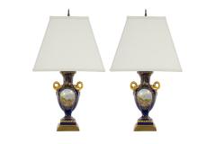 Pair Louis XVI Style French Porcelain Table Lamp - 3120950