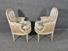 Pair Louis XVI Style Maison Jansen Bergeres in A Distressed Frame - 2972409