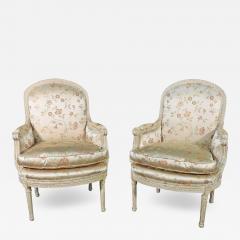 Pair Louis XVI Style Maison Jansen Bergeres in A Distressed Frame - 2974452