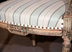 Pair Louis XVI Style Maison Jansen Fauteuils Arm Chairs Distress Painted Frames - 3012703