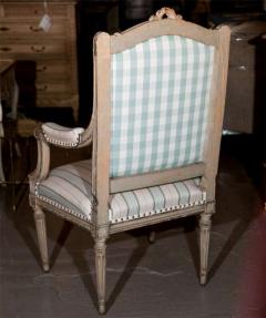 Pair Louis XVI Style Maison Jansen Fauteuils Arm Chairs Distress Painted Frames - 3012705