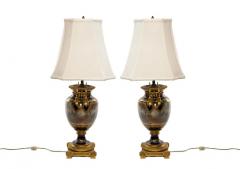 Pair Louis XVI Style Sevres Porcelain Dore Bronze Vase Lamp - 2825985