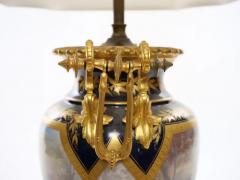 Pair Louis XVI Style Sevres Porcelain Dore Bronze Vase Lamp - 2825990