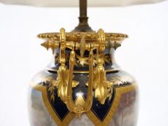 Pair Louis XVI Style Sevres Porcelain Dore Bronze Vase Lamp - 2825990