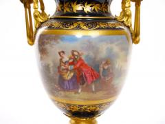 Pair Louis XVI Style Sevres Porcelain Dore Bronze Vase Lamp - 2825991