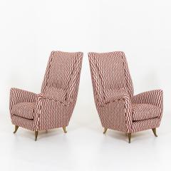 Pair Lounge Chairs by Gio Ponti for Isa Italy 1950s - 3557190