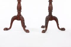 Pair Mahogany Wood Gallery Top Tray Pedestal Tables - 1820985