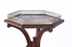 Pair Mahogany Wood Gallery Top Tray Pedestal Tables - 1820989