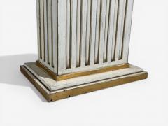 Pair Maison Jansen Painted and Eglomise Emerald Green Glass Top Console Tables - 4503468