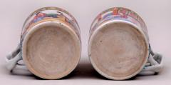 Pair Mandarin Famille Rose Mugs Circa 1860 - 1617389