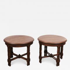 Pair Mid Century Faux Bamboo Side Tables - 3631768