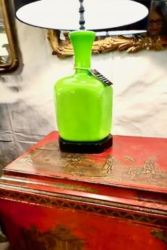 Pair Mid Century Green Cased Opaline Lamps - 4430811