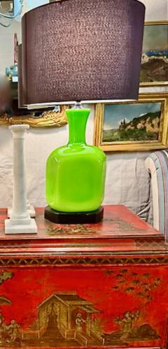 Pair Mid Century Green Cased Opaline Lamps - 4430813