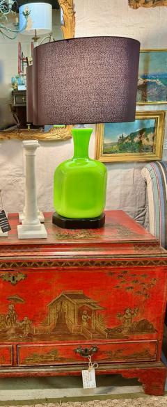 Pair Mid Century Green Cased Opaline Lamps - 4430816