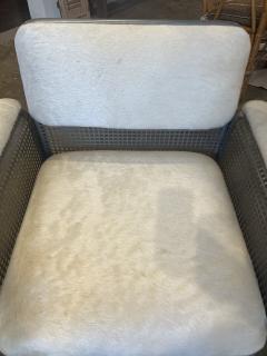 Pair Mid Century Italian Lounge Chairs with New Cowhide Upholstery - 4106425
