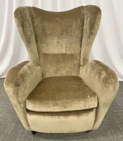 Pair Mid Century Modern French Designer Wingback Lounge Chairs France 1970s - 2485821