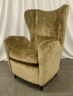 Pair Mid Century Modern French Designer Wingback Lounge Chairs France 1970s - 2485846
