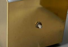 Pair Mid Century Modern Geometric Brass Lamps - 936191