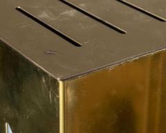 Pair Mid Century Modern Geometric Brass Lamps - 936193