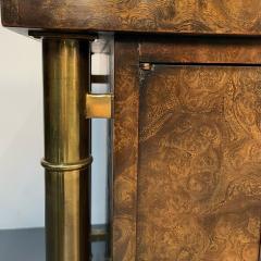 Pair Mid Century Modern Mastercraft Nightstands Floating Cabinets in Elm Brass - 3080648