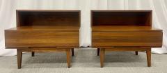 Pair Mid Century Modern Step End Tables Nightstands Nakashima Style American - 2485747