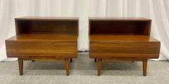 Pair Mid Century Modern Step End Tables Nightstands Nakashima Style American - 2485748