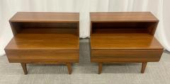 Pair Mid Century Modern Step End Tables Nightstands Nakashima Style American - 2485755
