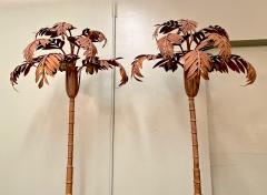 Pair Mid Century Tall Tole Palm Trees - 1582302