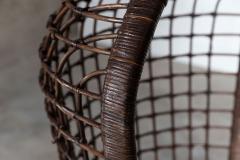 Pair MidC French Bamboo Rattan Swinging Egg Chairs - 2862546