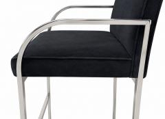 Pair Milo Baughman Velvet and Chrome Bar Stools 1970 - 4813650