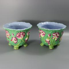 Pair Minton Majolica Lily Jardinieres - 4647680