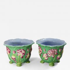 Pair Minton Majolica Lily Jardinieres - 4648179