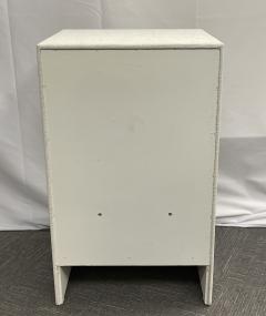 Pair Modern White Linen Wrapped Nightstands End Side Tables Brass American - 2921700