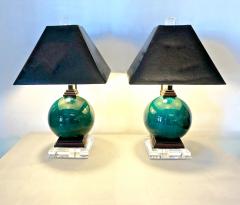 Pair Modernist French Flambe Lamps - 1374638