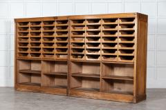 Pair Monumental English Oak Haberdashery Cabinets - 2888489